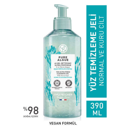 Yves Rocher Pure Algue Nemlendirici ve Ferahlatıcı Yüz Yıkama Jeli 390 ml - 1