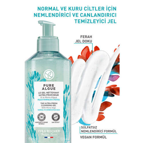 Yves Rocher Pure Algue Nemlendirici ve Ferahlatıcı Yüz Yıkama Jeli 390 ml - 3