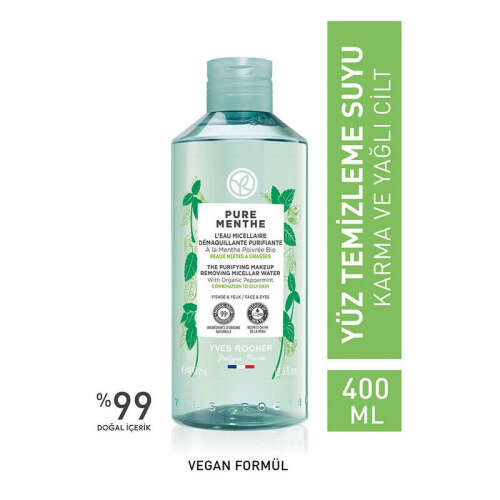 Yves Rocher Pure Menthe Arındırıcı Yüz ve Makyaj Temizleme Suyu 400 ml - 2