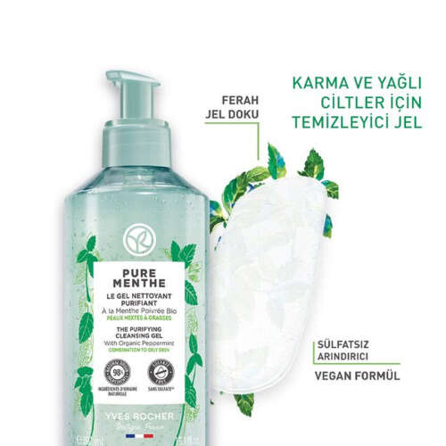 Yves Rocher Pure Menthe Gözenek Arındıran Yüz Yıkama Jeli 390 ml - 3