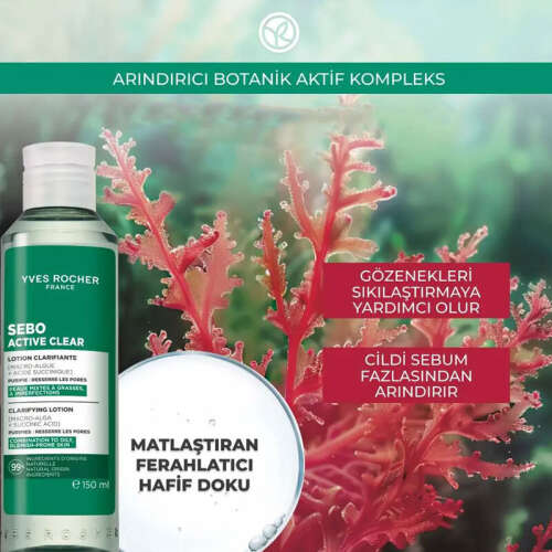 Yves Rocher Sebo Active Clear Arındırıcı Gözenek sıkılaştırıcı Tonik 150 ml - 3