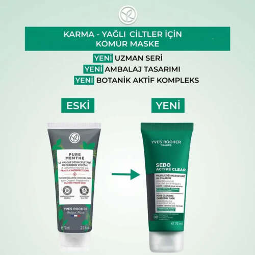 Yves Rocher Sebo Active Clear Arındırıcı Siyah Nokta Karşıtı Kömür Maske 75 ml - 4
