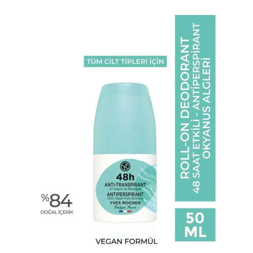 Yves Rocher Unisex Roll-on Antiperspirant Deodorant - Okyanus Algeri 50 ml - Yves Rocher