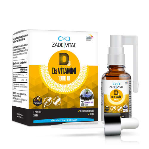 Zade Vital 1000IU D3 Vitamini ve Çörek Otu Yaği İçeren Sprey 20 ml - 2