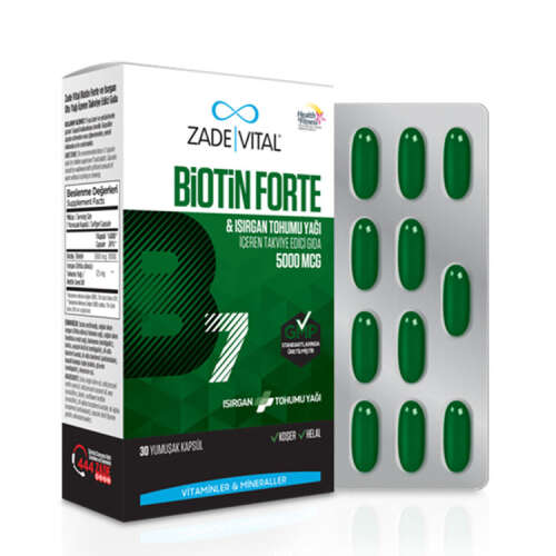 Zade Vital Biotin Forte 30 Yumuşak Kapsül - Zade Vital