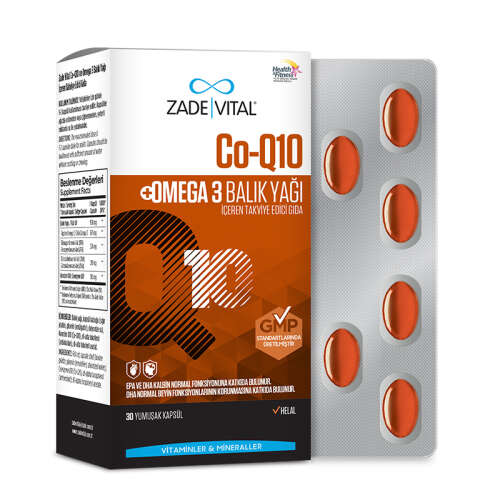 Zade Vital Co-Q10 Omega3 Balık Yağı İçeren Takviye Edici Gıda 30 Kapsül - 3
