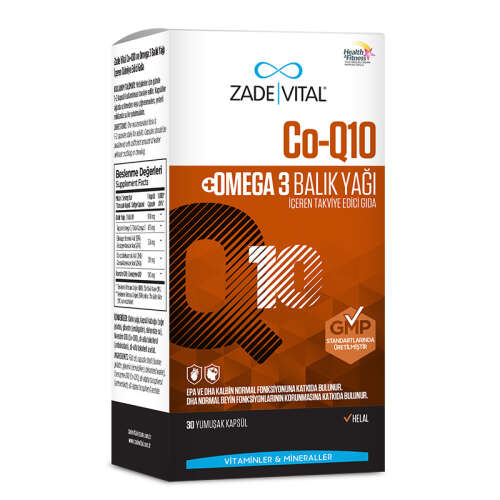 Zade Vital Co-Q10 Omega3 Balık Yağı İçeren Takviye Edici Gıda 30 Kapsül - Zade Vital