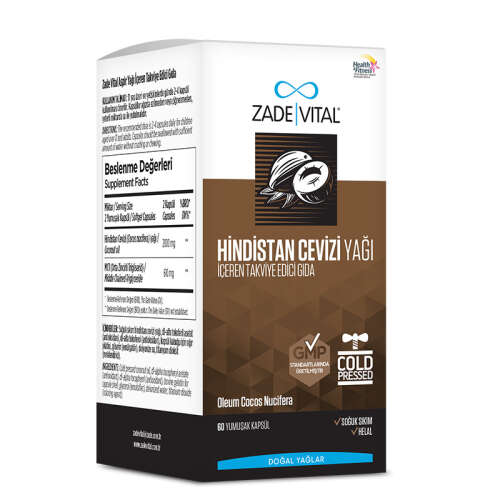 Zade Vital Coconut Oil 60 Yumuşak Kapsül 1000mg - Zade Vital