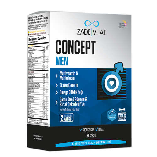 Zade Vital Concept Men Takviye Edici Gıda 60 Kapsül - Zade Vital