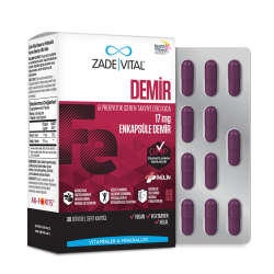 Zade Vital Demir ve Prebiyotik İçerikli Takviye Edici Gıda 30 Kapsül - 2