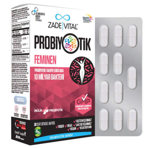 Zade Vital Feminen Probiyotik Takviye Edici Gıda 30 Kapsül - 1