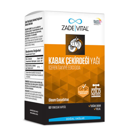Zade Vital Kabak Çekirdeği Yağı 60 Kapsül - Zade Vital