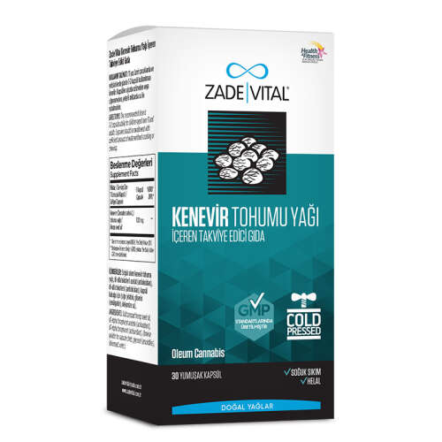 Zade Vital Kenevir Tohumu Yağı 30Yumuşak Kapsül - Zade Vital