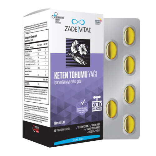 Zade Vital Keten Tohumu Yağı 625 mg 60 Kapsül - Zade Vital