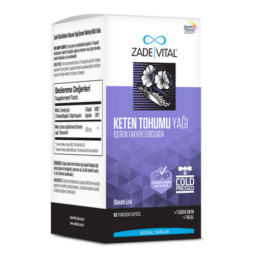 Zade Vital Keten Tohumu Yağı 625 mg 60 Kapsül - Zade Vital
