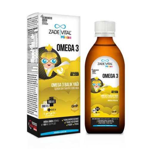 Zade Vital Miniza Omega 3 - Balık Yağı İçeren Sıvı Takviye Edici Gıda 150 ml - Zade Vital