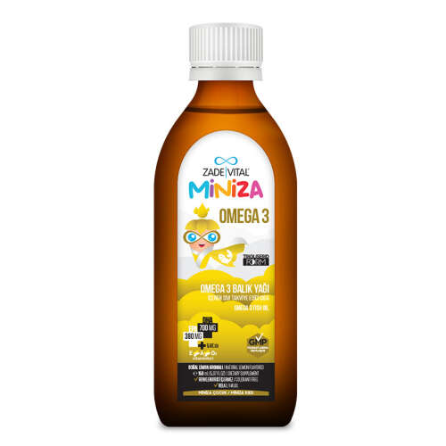 Zade Vital Miniza Omega 3 - Balık Yağı İçeren Sıvı Takviye Edici Gıda 150 ml - Zade Vital