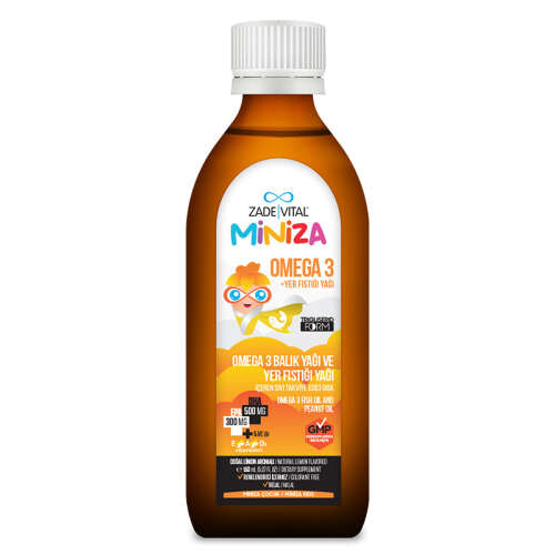 Zade Vital Miniza Omega 3 - Yer Fıstığı Yağı İçeren Sıvı Takviye Edici Gıda 150 ml - Zade Vital