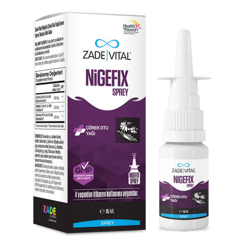 Zade Vital Nigefix Çörek Otu Yağı İçeren Sprey Takviye Edici Gıda 15 ml - Zade Vital