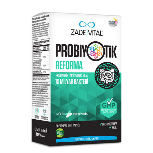 Zade Vital Probiyotik Reforma Takviye Edici Gıda 30 Bitkisel Kapsül - Zade Vital
