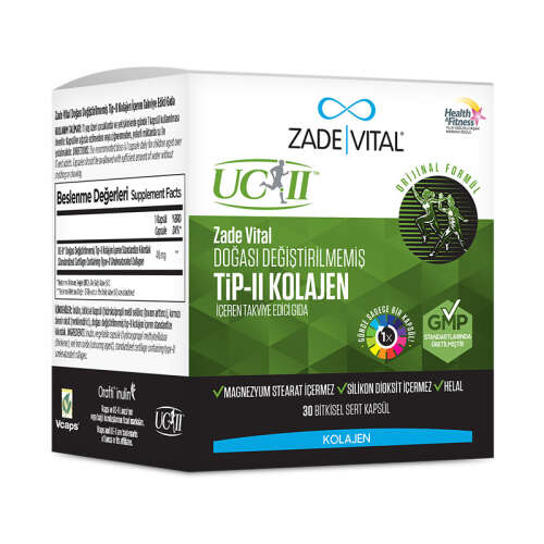 Zade Vital Tip 2 Collagen Takviye Edici Gıda 30 Bitkisel Sert Kapsül - Zade Vital