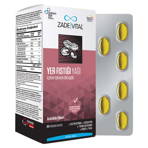 Zade Vital Yer Fıstığı Yağı 60 Yumuşak Kutu Kapsül - Zade Vital