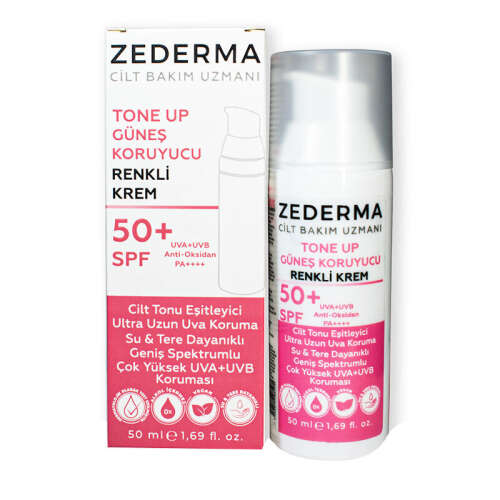 Zederma Tone Up Spf 50 Güneş Koruyucu Renkli Krem 50 ml - Zederma