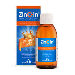 ZinC-in C Vitamini Çinko Sıvı Takviye Edici Gıda 150 ml